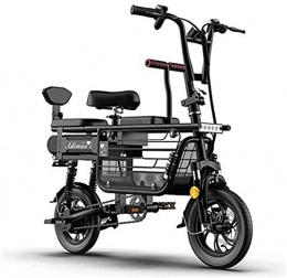 Fangfang Fahrräder Elektrofahrrad, 12 '' Folding Electric Mountainbike Elektrische Fahrrad Große Kapazität Lagerkorb Kohlenstoffstahl mit 48V 8-25AH Lithium-Ionen-Batterie 350W 3 Modi KANN 200kg Mountainbike tragen, Fah