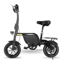 GJBHD Fahrräder Elektrofahrrad 12-Zoll-tragbare Faltbare Kleine Batterie Elektroauto Einstellbar Erwachsenen Roller Black 12inches