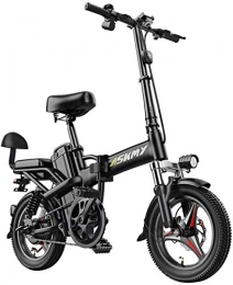 Fangfang Fahrräder Elektrofahrrad, 14-Zoll-Elektro-Schnee-Fahrrad 350 Folding Mountain Bike Mit Rücksitz mit 48V 25AH Lithium-Batterie und Scheibenbremse, Fahrrad (Size : 8AH)