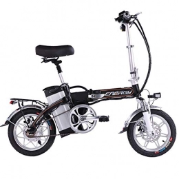 GXF-electric bicycle Elektrofahrräder Elektrofahrrad 14 Zoll Falten tragbare Aluminiumlegierung Mode Mini-Elektrofahrrad 48V Lithium-Batterie, 240W bürstenlosen leisen Motor, vorne und hinten Doppelscheibenbremsen, 3 Geschwindigkeit einst