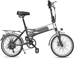 Fangfang Fahrräder Elektrofahrrad, 20" Folding Electric Bike 350W Elektro-Fahrräder for Erwachsene mit 48V 10.4Ah / 12.5Ah Lithium-Batterie 7-Gang Al-Legierung E-Bike for Pendeln oder auf Reisen Schwarz, Speichen-Rad, 1