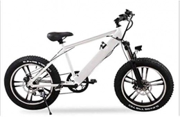 Fangfang Fahrräder Elektrofahrrad, 20-Zoll-E-Bikes Fahrrad, 4.0 Fett Reifen Mountain Bikes 48V 10A austauschbaren Lithium-Ionen-Akku Gelände LCD-Display for Outdoor Radfahren, Fahrrad (Color : White)