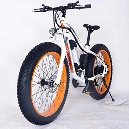 Fangfang Fahrräder Elektrofahrrad, 26" Electric Mountain Bike 36V 350W 10.4Ah austauschbaren Lithium-Ionen-Akku Fat Tire Bike Schnee for Radsports Reisen Commuting, Fahrrad (Color : White Orange)