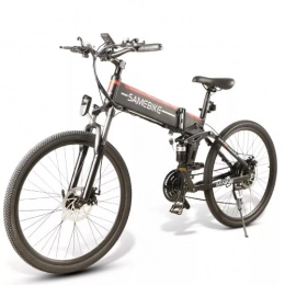 ELLBM Elektrofahrräder Elektrofahrrad, 26" Mountain E-Bike Elektro Klappfahrrad für Erwachsene City Pendler Ebike Klapprad Elektrisches Fahrrad mit 48V 10Ah LCD USB, Mopedfahrrad mit Shimano 21-Gang (LO26 FT Schwarz)