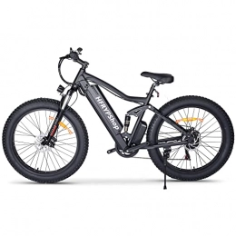 HFRYPShop Fahrräder Elektrofahrrad 26 Zoll Ebikes Full Terrain, Konform E-Mountainbike 7 Gänge & Hinterradmotor für Erwachsene mit 48V 10Ah Akku, mit MTB Vollfederung, LED Licht & Sportsattel