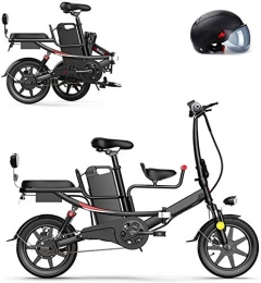 Fangfang Fahrräder Elektrofahrrad, 400w Folding elektrisches Fahrrad for Erwachsene, 14"Elektrofahrrad / Pendel Ebike, abnehmbare Lithiumbatterie 48 V 8AH / 11AH, rot, 11ah, Fahrrad (Color : Black, Size : 8AH)
