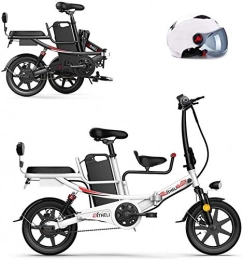 Fangfang Fahrräder Elektrofahrrad, 400W Folding Elektro-Bike for Erwachsene, 14" Elektro-Fahrrad / Arbeitsweg Ebike, Removable Lithium-Batterie, Fahrrad (Color : White, Size : 8AH)