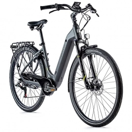 Leaderfox Fahrräder Elektrofahrrad City Leader Fox 28 Zoll Nara 2021, Unisex, grau, matt, 7 V, Motor Hinterradmotor 36 V 45 nm Akku 14 Ah (16, 5 Zoll - 43 cm - Größe S - für Erwachsene von 158 cm bis 168 cm)