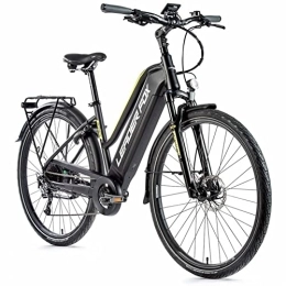 Leaderfox Fahrräder Elektrofahrrad City Leader Fox 28 Zoll Sandy 2021 für Damen, Matt-Gelb, 7 V, Motor Hinterach, 36 V, 45 nm, Akku 15 Ah (18 Zoll - 46 cm, Größe M, für Erwachsene von 168 cm bis 178 cm)
