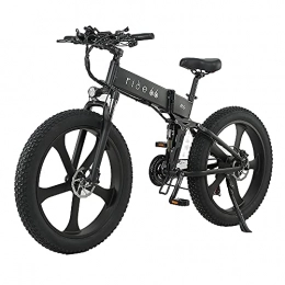 ride66 Fahrräder Elektrofahrrad E-Bike klapprad 26 Zoll 21-Gang Doppelbatterie 12.8Ah Akku E-Mountainbike (Schwarz)