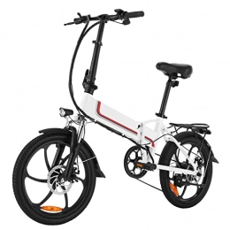 LWL Elektrofahrräder elektrofahrrad Elektrisches Fahrrad faltbar for Erwachsene Leicht elektrische 350w Folding Mountainbike 20 Zoll E-Bike Doppelscheibenbremse Elektrische Fahrrad (Farbe : White)