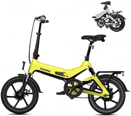 Fangfang Fahrräder Elektrofahrrad, Erwachsene elektrisches Fahrrad, Urban Commuter Folding E-Bike, Höchstgeschwindigkeit 25 km / h, 14inch Erwachsene Fahrrad, 250W / 36V-Lithium-Batterie Lade, Fahrrad (Color : Yellow)