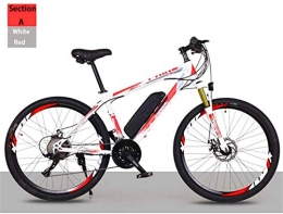 Fangfang Elektrofahrräder Elektrofahrrad, Erwachsene Off-Road Elektro-Fahrrad, 26 '' Electric Mountain Bike mit austauschbarem Lithium-Ionen-Akku 21 / 27 Variable Speed, Fahrrad (Color : White red, Size : A 36V10AH)