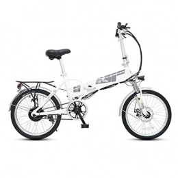 Lamyanran Fahrräder Elektrofahrrad Faltbares E-Bike Elektro-Fahrrad Pendeln Ebike mit 300W Motorvfor Reisen, Radfahren zu und von Get Off Arbeit (Color : White, Size : 20 inch 36V 10.4Ah)