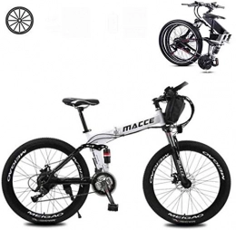 Fangfang Fahrräder Elektrofahrrad, Folding Electric Bikes for Erwachsene 26 mit 36V Removable große Kapazitäts 8Ah Lithium-Ionen-Akku Berg E-Bike 21 Geschwindigkeit Leichtes Fahrrad for Unisex, Fahrrad (Color : White)