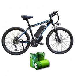 MRSDBTL Fahrräder Elektrofahrrad für Erwachsene, elektrisches Mountainbike, abnehmbares 26-Zoll-360-W-Ebike-Fahrrad aus Aluminiumlegierung, 48-V / 10-Ah-Lithium-Ionen-Batterie für das Radfahren im Freien, Black blue