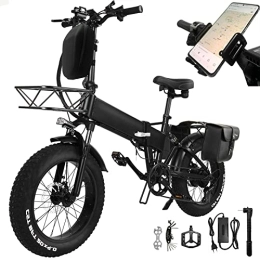 TODIMART Fahrräder Elektrofahrrad für Erwachsene mit großem Reifen 20"* 4" Mountainbike Fat Bike, Elektro-Faltfahrrad mit starkem Motor Herausnehmbare Batterie 48V 15Ah Shimano 7 Gang