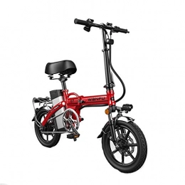 JNWEIYU Fahrräder Elektrofahrrad klappbares für Erwachsene 14-Zoll-Räder Aluminium Rahmen tragbare Falten Elektro-Fahrrad Sicherheit for Erwachsene mit abnehmbarem 48V Lithium-Ionen-Akku Leistungsstarke Brushless Motor