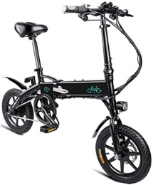 JNWEIYU Fahrräder Elektrofahrrad klappbares für Erwachsene 250W 36V 10.4Ah Lithium-Batterie 14-Zoll-Räder LED Batterie Licht Stiller Motor bewegliches leichte elektrisches Fahrrad for Erwachsene ( Color : Black )