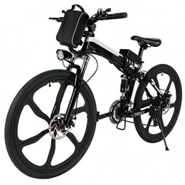 Sosper Elektrofahrräder Elektrofahrrad Mountainbike, 26 Zoll Faltbar E-Bike mit 21-Gang Getriebe, 36V 8AH Lithium-Akku, 250W Hochgeschwindigkeits-Bürstenlose Heckmotor