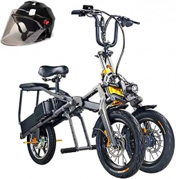 HCMNME Elektrofahrräder Elektrofahrrad Mountainbike Elektrisches Fahrrad Electric Mountainbike 350W Ebike 14 '' Elektrisches Fahrrad, 30MPH Erwachsene Ebike mit Lithiumbatterie, Hydraulikölbremse, invertierte Dreiradstruktur