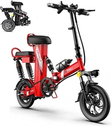 HCMNME Fahrräder Elektrofahrrad Mountainbike Erwachsene Elektrische Fahrrad, tragbares faltendes elektrisches Fahrrad, 48 V350W Motor, 12-Zoll-Reifen, LEC-Display und abnehmbare Batterie Lithium-Batterie-Strand-Cruise