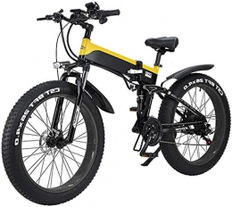 HCMNME Fahrräder Elektrofahrrad Mountainbike Faltendes elektrisches Fahrrad für Erwachsene, leichte Leichtmetallrahmen 26-Zoll-Reifen Berg-elektrisches Fahrrad mit mit LCD-Bildschirm, 500 Watt-Watt-Motor, 21 / 7 Geschwi