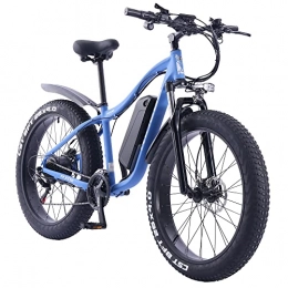 ride66 Fahrräder Elektrofahrrad MTB Mountainbike E-Bike für Herren Damen, 26 x 4, 0 Zoll, Fat Bike 48 V, 16 Ah, hochwertiger Akku (blau)