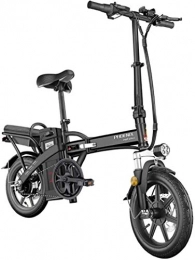 Fangfang Fahrräder Elektrofahrrad, Schnelle E-Bikes for Erwachsene 14-Zoll-Elektro-Fahrrad Pendeln Ebike mit Inverter Motor, 48V Stadt Fahrrad Höchstgeschwindigkeit 25 Km / h, Fahrrad (Color : Black, Size : 12Ah)