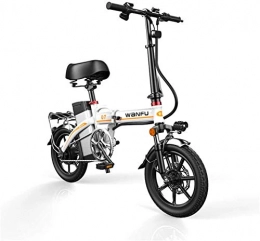 Fangfang Elektrofahrräder Elektrofahrrad, Schnelle E-Bikes for Erwachsene 14-Zoll-Räder Aluminium Rahmen tragbaren Falten Elektro-Fahrrad Sicherheit for Erwachsene mit abnehmbarem 48V Lithium-Ionen-Akku Leistungsstarke Brushle