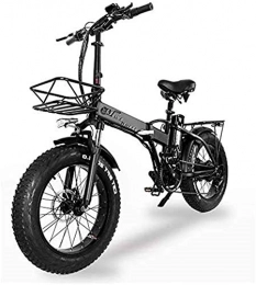 Fangfang Fahrräder Elektrofahrrad, Schnelle E-Bikes for Erwachsene Folding Electric Bike 500W 48V 15Ah 20" 4.0 Fat Tire E-Bike-LCD-Display mit 5 Stufen Geschwindigkeit, Fahrrad (Color : Black)