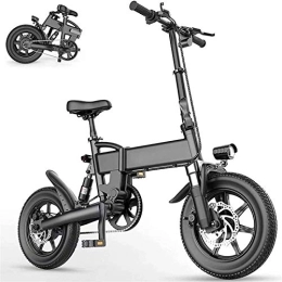 Generic Elektrofahrräder Elektrofahrrad Zusammenklappbares Elektrofahrrad 15, 5 Meilen pro Stunde Elektrofahrräder aus Aluminiumlegierung für Erwachsene mit 16-Zoll-Reifen und 250-W-36-V-Motor E-Bike City Commute Wasserdic