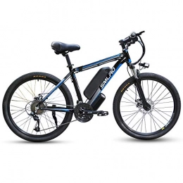 ZH Elektrofahrräder Elektrofahrräder 26 Zoll, Mountain E Bike mit 1000W 48V 18Ah Samsung Lithium-Akku, City Elektrisches Fahrrad für Erwachsene Herren Damen(schwarz / blau)