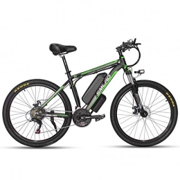 ZH Elektrofahrräder Elektrofahrräder 26 Zoll, Mountain E Bike mit 1000W 48V 18Ah Samsung Lithium-Akku, City Elektrisches Fahrrad für Erwachsene Herren Damen (schwarz / grün)