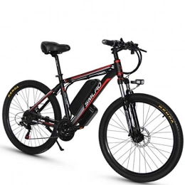 ZH Elektrofahrräder Elektrofahrräder 26 Zoll, Mountain E Bike mit 1000W 48V 18Ah Samsung Lithium-Akku, City Elektrisches Fahrrad für Erwachsene Herren Damen(schwarz / rot)