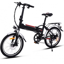 Eloklem Fahrräder Elektrofahrräder 36V 8AH Lithium Batterie Faltrad MTB Mountainbike E-Bike 7 Speed Fahrrad Intelligence Elektrofahrrad (Schwarz)