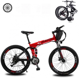 RDJM Elektrofahrräder Elektrofahrräder Folding Electric Bikes for Erwachsene 26 mit 36V Removable große Kapazitäts 8Ah Lithium-Ionen-Akku Berg E-Bike 21 Geschwindigkeit Leichtes Fahrrad for Unisex (Color : Red)