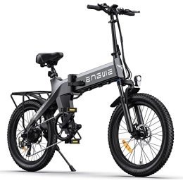 ENGWE Fahrräder ENGWE E-Bike, zusammenklappbar, 50, 8 cm (20 Zoll), 250 W, Motor, 36 V, 15, 6 Ah, abnehmbarer Akku, 7 Geschwindigkeitsstufen und Stoßdämpfer für Erwachsene