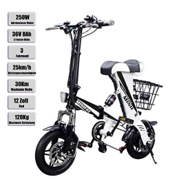 ENGWE Fahrräder ENGWE faltbares Elektrofahrrad E-Bike mit 250W Motor, 30 km Reichweite, 36V 8AH Lithiumbatterie, 120kg Tragfähigkeit - Weiß