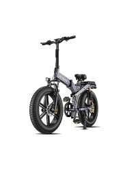ENGWE Elektrofahrräder ENGWE X20 E Bike Klapprad Elektrofahrrad mit 20" x 4.0 Fat Tire Doppel-Akku 48V14.4AH / 7.8AH Kilometerstand 120 km, 3 Dreifach-Federung Shimano 8-Gang All Terrain (Grau)