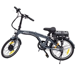 Allpax Elektrofahrräder ePals E-Bike Klapprad 20 Zoll mit 8 Unterstützungsstufen und viele Display Funktionen, bis 25 km / h - aus Aluminium - Graublau - faltbares Elektro Fahrrad, Pedelec Citybike für Damen und Herren