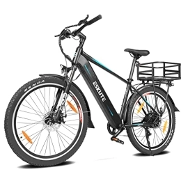 ESKUTE Fahrräder ESKUTE ebike Netuno E-Trekkingbike mit Schutzblech, Gepäckträger und Fahrradkorb Elektrofahrrad 27, 5 Zoll E-Bike mit 36V 14.5Ah Samsung-Zellen Akku