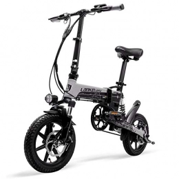 ZHXH Fahrräder Europäische Qualitätsstufe 14" Zoll Beweglichen Folding Elektro-Fahrrad Mini E-Bike Mit Abnehmbarer Lithium-Batterie, Black Grey
