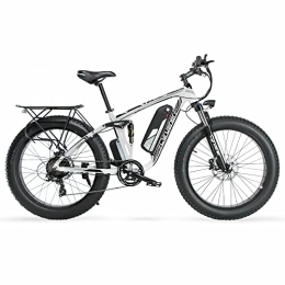 Extrbici Fahrräder Extrbici Elektrische Fahrräder Mountainbike 48V Elektro-Mountainbike Vollständig Gedämpft Wird mit Gepäckträgertasche Geliefert XF800(White)