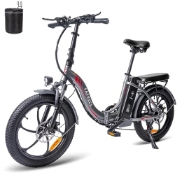Fafrees Fahrräder Fafrees F20 E-Bike 20 Zoll Faltbares Elektrofahrrad Mit R￼ckleuchten nach StVZO-Norm, 250W 36V 16AH Akku mit Superkapazit￤t, Shimano 7S 20"*3.0 Fat Tire Klappbares E-Mountainbike City Bike (grau)