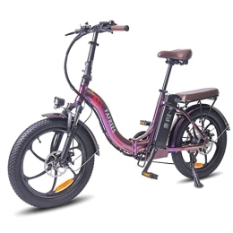 Fafrees Elektrofahrräder Fafrees F20 Pro Elektrofahrrad 20"*3, 0 großer Reifen, 36 V 18AH Batterie, 250 W, faltbares Elektrofahrrad, 7 Geschwindigkeiten, Electric City Bike für Erwachsene (Violett)