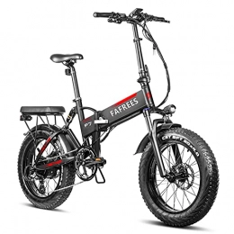 Fafrees Fahrräder Fafrees Faltbares Elektrofahrrad 750W 48V 13.6Ah Abnehmbarer Akku Elektrisches Strand-Schneefahrrad für Erwachsene, Shimano 7-Gang-Vollfederungsgetriebe