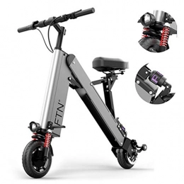 LSXX Fahrräder Faltbare Elektroroller, 8-Zoll-Elektroroller, Mini elektrisches Fahrrad, Reichweite von 40 km, Last 120kg, grau
