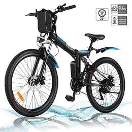 Hesyovy Elektrofahrräder Faltbares E-Bike, 36V 250W Elektrofahrräder, 8A Lithium Batterie Mountainbike, 26 Zoll Große Kapazität Pedelec mit Lithium-Akku und Ladegerät