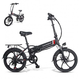 SXZZ Fahrräder Faltbares Elektro Mountainbike, 48V 8AH Lithium-Ionen-Batterie, E-Bike Mit LCD-Display Und Verstellbarem Sattel Und Lenker Fr Erwachsene, Schwarz